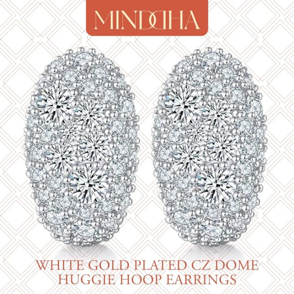 Teardrop Hoop Earrings for Women, 14K Gold Plated Pave Sparkly Hoops, 925 Sterling Silver Post, Cubic Zirconia Dome Huggie, Elegant Jewelry for Brides, Wedding, Fashion Gifts - Image 12