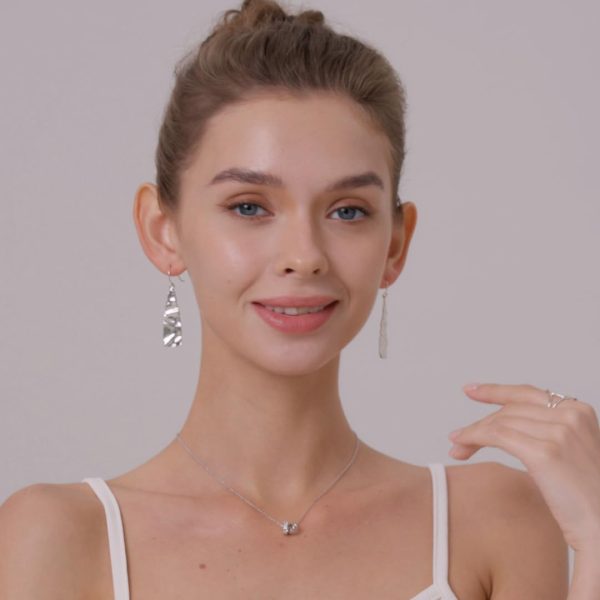 925 Sterling Silver Earrings - Tapered Wrinkle Design - Handcrafted From Israeli Artisans - Minimalist Silver Earrings, Drop Length 1.6 Inch - Image 8
