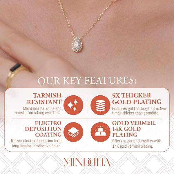 14K/18K Gold Plated Teardrop Cubic Zirconia Pendant Necklace for Women | Elegant and Dainty Jewelry | Gold Plated Options | Perfect for Any Occassion or Gifts, 15-18 Inches + 3 Inch extender - Image 4