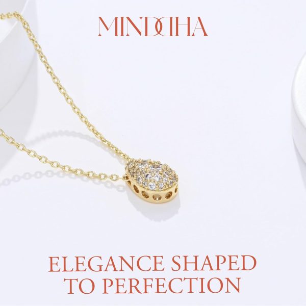 14K/18K Gold Plated Teardrop Cubic Zirconia Pendant Necklace for Women | Elegant and Dainty Jewelry | Gold Plated Options | Perfect for Any Occassion or Gifts, 15-18 Inches + 3 Inch extender - Image 7