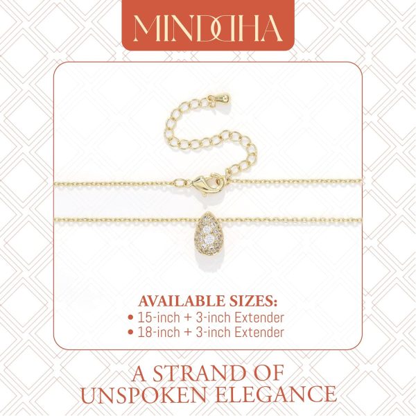14K/18K Gold Plated Teardrop Cubic Zirconia Pendant Necklace for Women | Elegant and Dainty Jewelry | Gold Plated Options | Perfect for Any Occassion or Gifts, 15-18 Inches + 3 Inch extender - Image 8