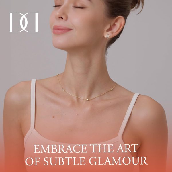 18K/14K White/Yellow Gold Plated Station Necklace | Simulated Diamond BTY Necklace | Dainty Necklace for Women | CZ Necklace | White Gold and Gold Jewelry | 15-18 Inch + 3 Inch Extender - Image 2