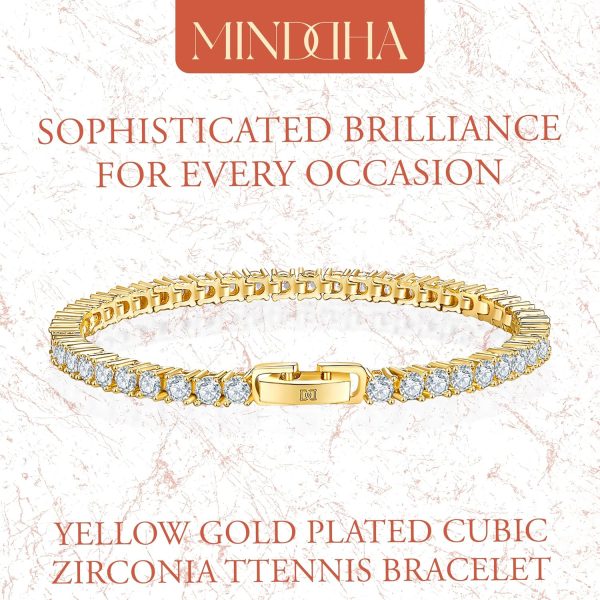 14K Gold/White Gold Plated 2mm 3mm Cubic Zirconia Tennis Bracelet | Silver Bracelet, Gold Bracelet for Women | Classic CZ Bracelet| Size 6-8 Inch - Image 7