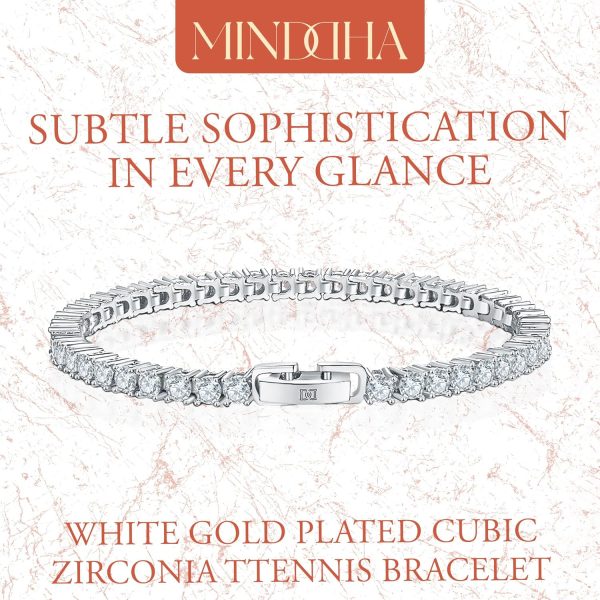 14K Gold/White Gold Plated 2mm 3mm Cubic Zirconia Tennis Bracelet | Silver Bracelet, Gold Bracelet for Women | Classic CZ Bracelet| Size 6-8 Inch - Image 15