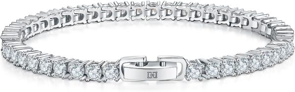 14K Gold/White Gold Plated 2mm 3mm Cubic Zirconia Tennis Bracelet | Silver Bracelet, Gold Bracelet for Women | Classic CZ Bracelet| Size 6-8 Inch - Image 21