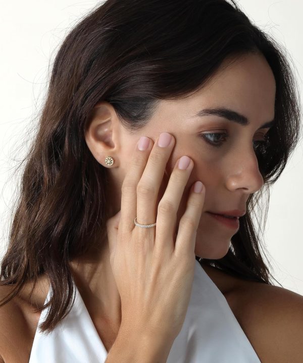 14K Gold Plated- Cubic Zirconia Simulated Diamond Stackable Rings Eternity Bands/Silver Rings, Gold Rings for Women- 1.5mm, 2mm Stacking Rings for Oura Gen 4/Oura Gen 3, Size 4-12 - Image 4